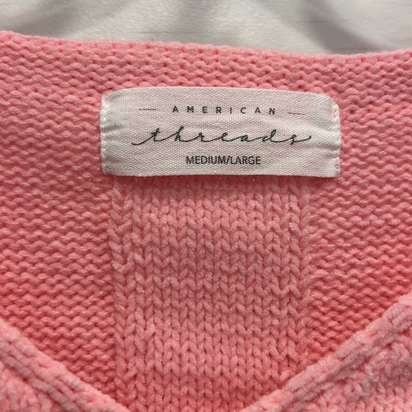 🟢3 for $30🟢American Threads Bright Pink Cropped Sweater - Picture 3 of 3